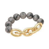 Beaded Bracelet: Gold/Gray