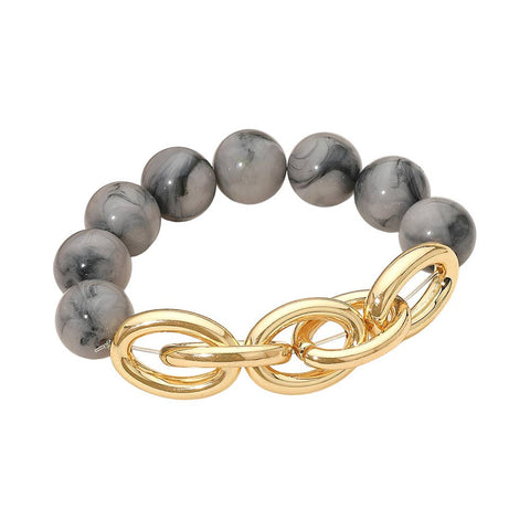 Beaded Bracelet: Gold/Gray