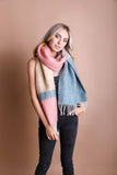 Block Scarf Rose/Navy