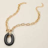 Oval Ring Pendant BLK
