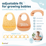 Peach Silicone Bib Set (2)