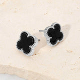 Quat Stud Earrings: Brwn