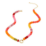 Beaded Necklace: Gold/Pink