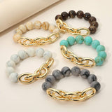 Beaded  Bracelet: Beige/Gold