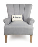 I Love You Embroidered Velvet Pillow