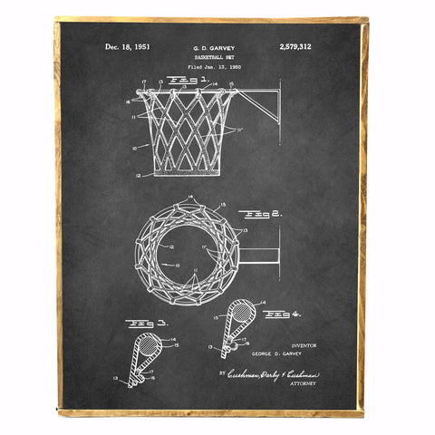 Vintage Basketball Net Blueprint