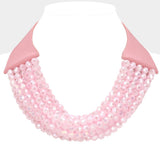 Multi Layer Necklace: Blk/Diam