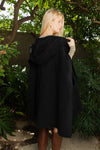 Black hood coat