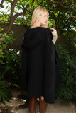 Black hood coat