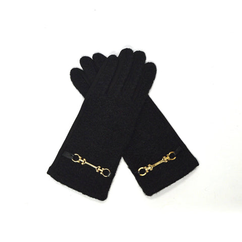 Gloves Blk Gold accent