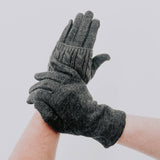3 in 1 Cable Knit Gloves: Eggplant