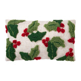 Holly w/Berries Tufted Pillow