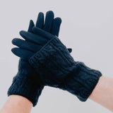 3 in 1 Cable Knit Gloves: Eggplant