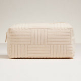 Beige Grid Pouch