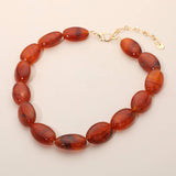 Resin Pebble Necklace: Gray