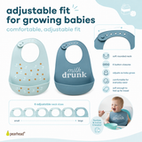 Blue Silicone Bib Set, (2)