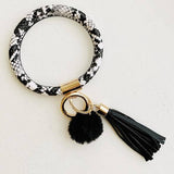 Snake Pom Key Ring