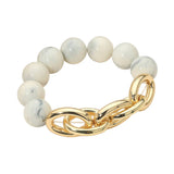 Beaded Bracelet: Gold/Gray