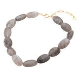 Resin Pebble Necklace: Gray