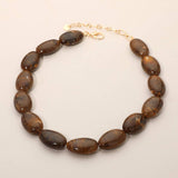 Resin Pebble Necklace: Gray