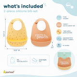 Peach Silicone Bib Set (2)