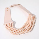 Multi Layer Necklace: Blk/Diam