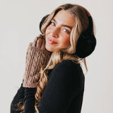 3 in 1 Cable Knit Gloves: Navy