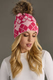 Pink Argyle Pom