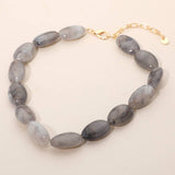 Resin Pebble Necklace: Gray