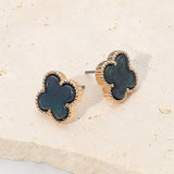 Quat Stud Earrings: Blk