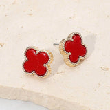 Quat Stud Earrings: Brwn