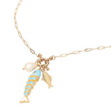 Pearl Fish Charm White
