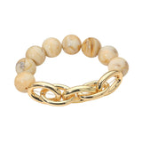Beaded Bracelet: Gold/Gray