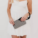 Emma Wristlet: Checkered Coffee