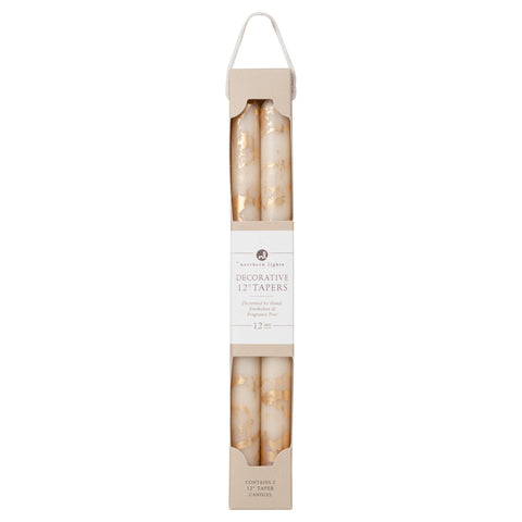 Taper Candles 2pk: Cr & Gld