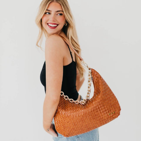 Slouchy Shoulder Bag-Brown
