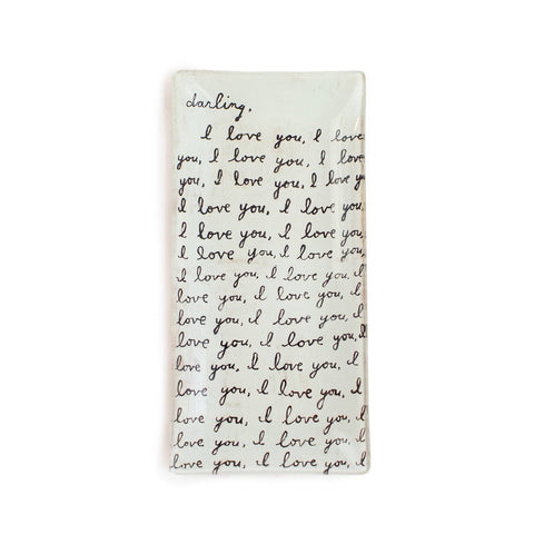 Letter For You Small Rectangle Decoupage Plate 8.5" x 4"