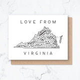 VA State Map Card Box Set of 8