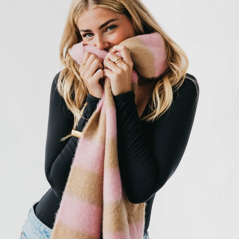 Striped Scarf Pink
