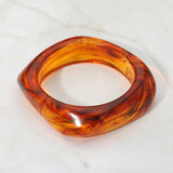 Square Resin Bangle: Brown