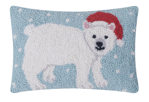 Polar Bear Hook Pillow Holiday