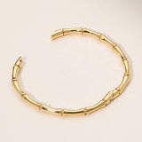 Bamboo Hinged Bangle: Gold