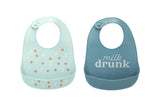 Blue Silicone Bib Set, (2)