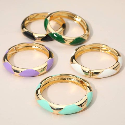 Bangle Bracelet: Gold/GRN