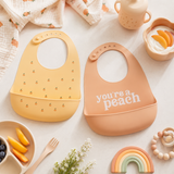 Peach Silicone Bib Set (2)