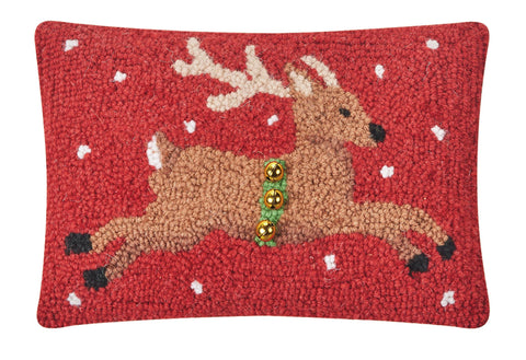 Reindeer w/ Bells Hook Pillow