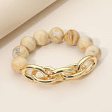 Beaded Bracelet: Gold/Gray