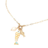 Pearl Fish Charm White