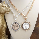 Cross Coin Stud