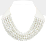 Multi Layer Necklace: Blk/Diam